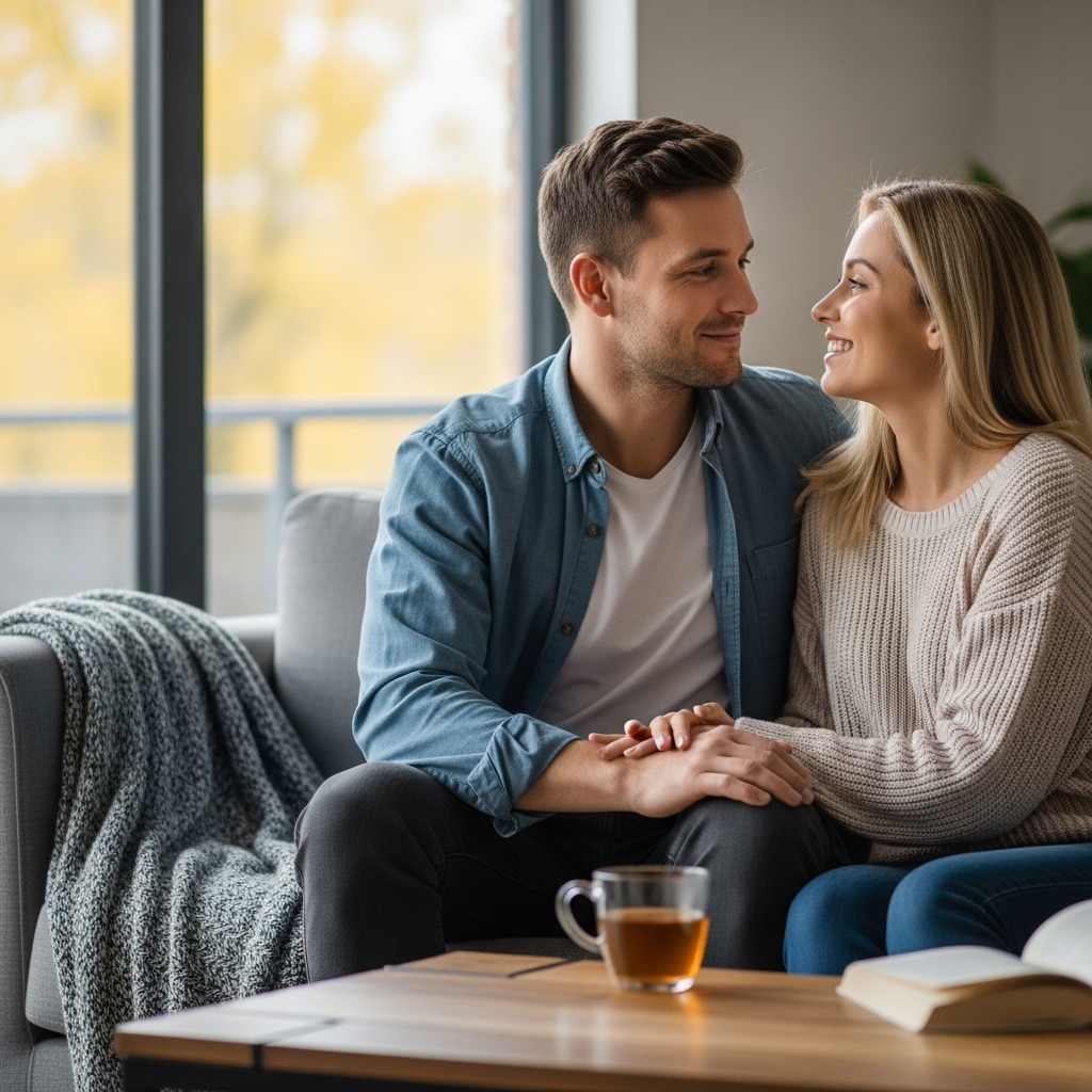 Couple having conversation